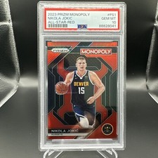 2023-24 Monopoly Prizm All-Stars Nikola Jokic Red Prizm /99 PS1 PSA 10