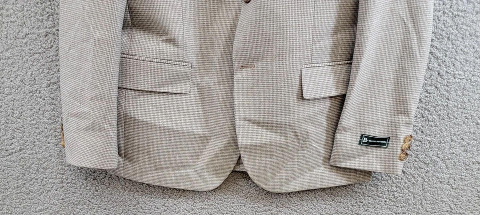 Jaqueta elástica clássica B By Brooks Brothers meninos grandes 18R marrom/creme G/S - Imagem 4 de 4