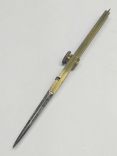 Antique BRASS & STEEL DRAFTING TOOL PROPORTIONAL DIVIDER Scientific Instrument - Picture 7 of 12