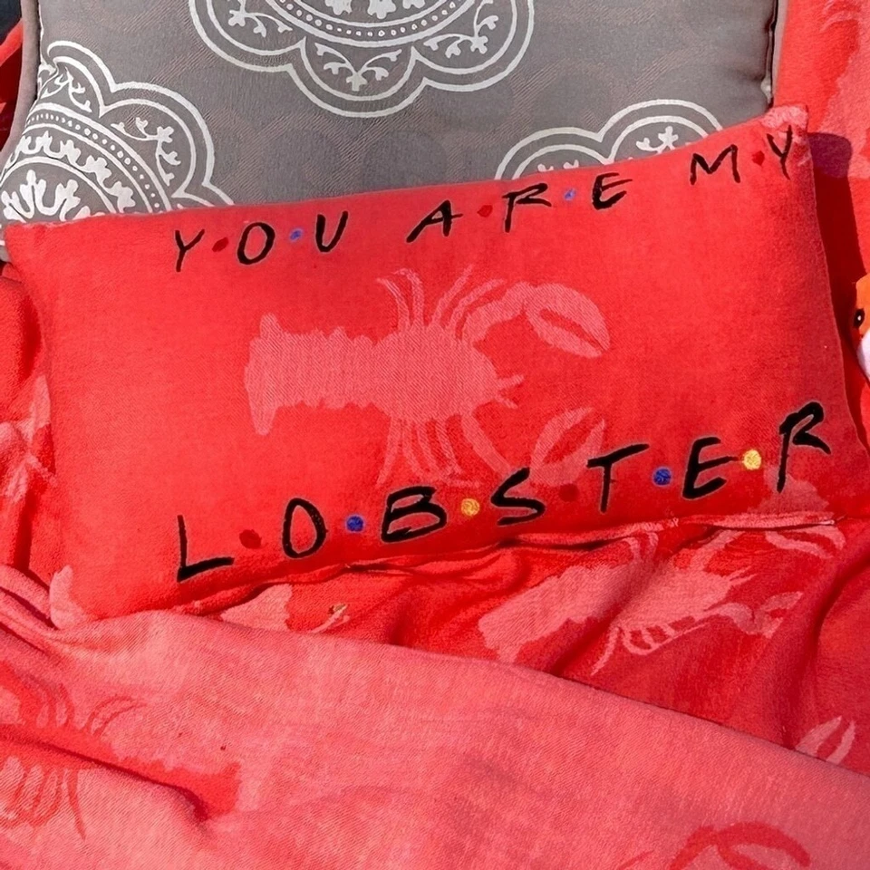 YOU ARE MY LOBSTER Lumbar Pillow FRIENDS TV FONT 8 x 16 Perfect Nap Pillow Cover - Image 3 of 4