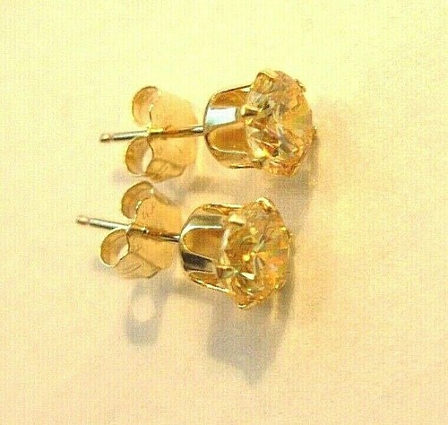 STRONTIUM TITANATE LAB-CREATED DIAMOND SIMULANT STUD EARRINGS 1.50CTW 14K GOLD - Picture 3 of 6