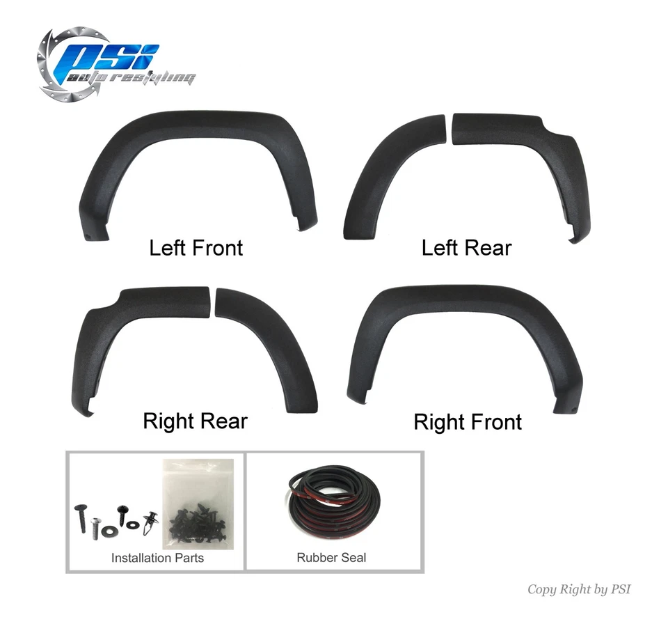 Extension Style Fender Flares Fits Toyota 4Runner 2014-2024 Full Set Textured Foto 2 de 4