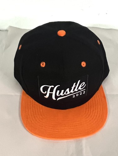 Spark Hustle 2022 Black & Orange Adjustable Snapback Hat Cap Embroidered Logo