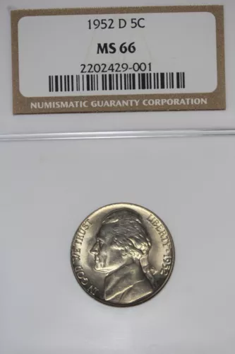 1952 D- NGC MS66 Jefferson Nickel! #B45914