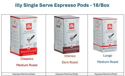 iLLY Classico, Intenso, Lungo Single Serve Espresso Machine Pods   3 Box Combo