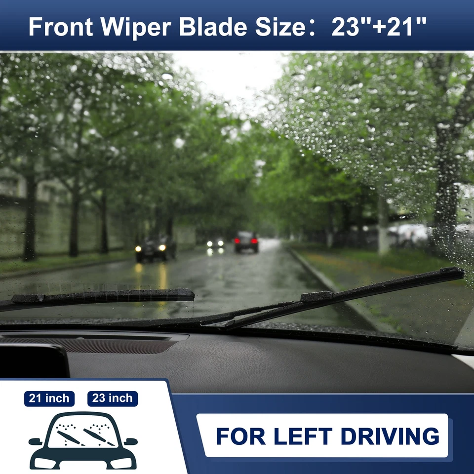 23"+21" Front Upgraded Windshield Wiper Blades for Cadillac STS 04-11 Pinch-Tab - Изображение 2 из 4