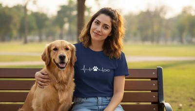 Dog T-Shirt Heartbeat ECG - Funny Dog T-Shirt - Dogs Gift,