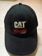 Vintage CAT Racing Hat Caterpillar Norscot Embroidered Black Baseball Cap Strap