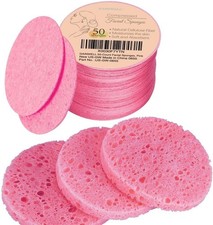 50-Count Compressed Facial Sponge For Daily Facial Cleansing And Exfoliating,