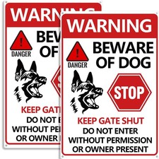 Beware of Dog Sign 2PCS - Beware of Dogs Signs for Fence, Do Not Enter Signs ...