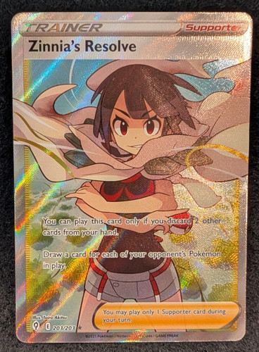 Pokemon - Zinnia's Resolve Full Art 203/203 - 2021 SWSH: Evolving Skies - NM
