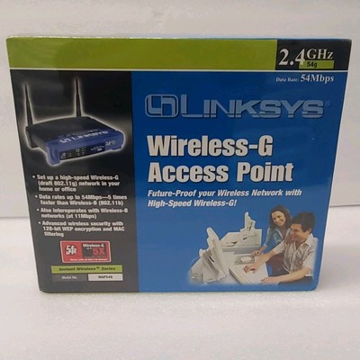 LINKSYS WIRELESS G WI-FI ACCESS POINT WAP54G 2.4GHZ 802.11G 54MBPS