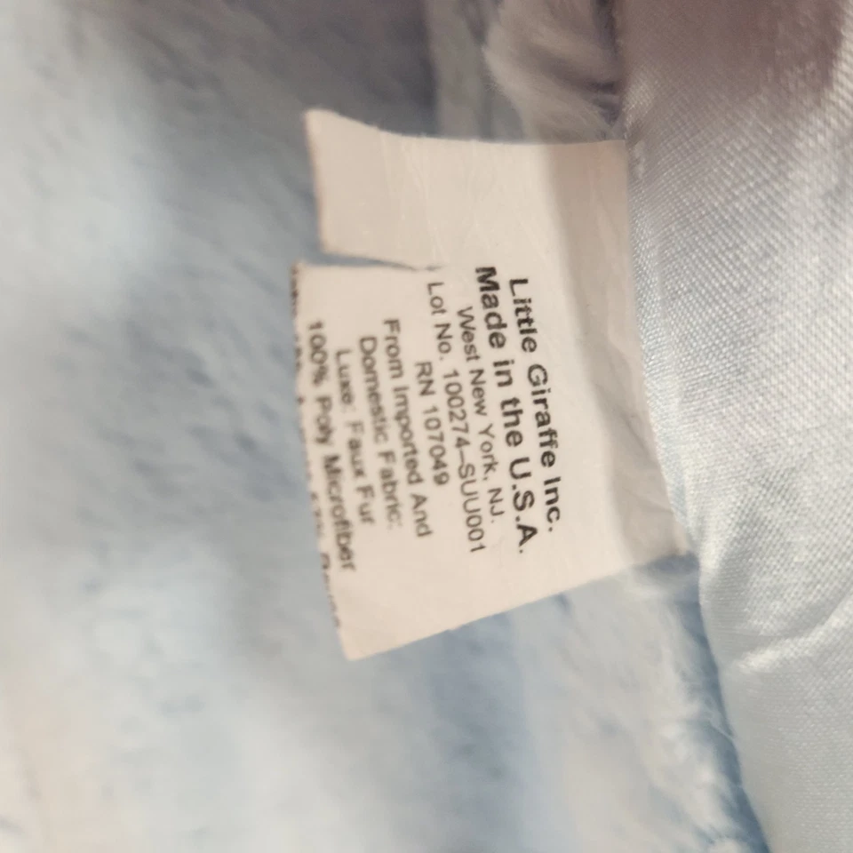 LITTLE GIRAFFE Lt 蓝色豪华毛皮毛坯安全婴儿床毯 Lovey So Soft 美国 — 第 3/4 张图片