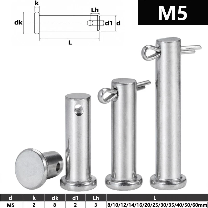 5 Pezzi Di Perni Di Bloccaggio A Forma Di D, Perni Di Sicurezza In Acciaio Al Carbonio Zincato Per Rimorchi Da Giardino 6 X 70 Mm 77083148