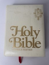 VTG 70s Holy Bible Catholic Edition 1970 Book Gold Gilding Pope John Paul II