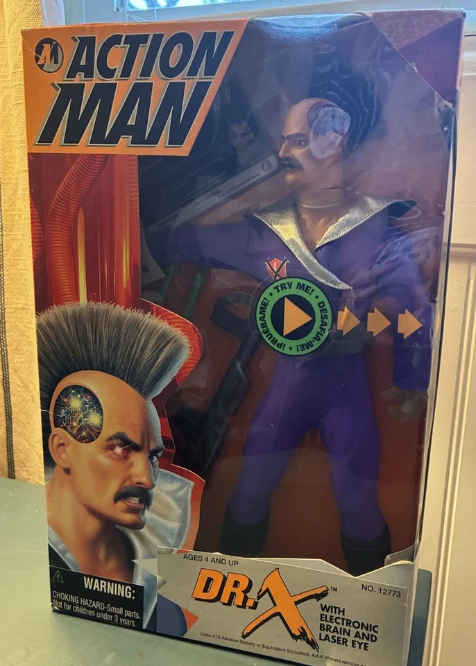 DR. X Action Man 12” Figure Electronic Laser Eye & Brain Hasbro 1995 NIB Sealed - Image 2 of 4