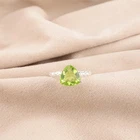 Peridot Gemstone 925 Sterling Silver Wedding Jewelry Ring For Engagement Gift