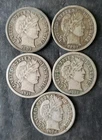 1902, 1904, 1911, 1912 D, and 1914 D 10c Barber Silver Dimes
