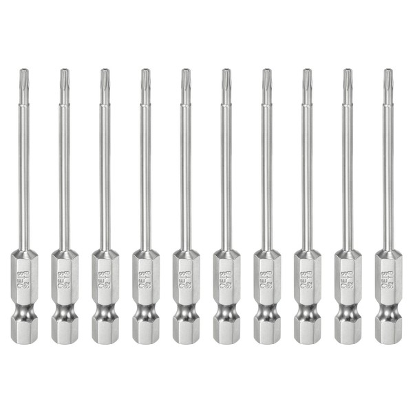 "10 StüCk T8 Sicherheits Torx Bit 1/4\" Sechskantschaft 3\" Lang S2 Stahl"-image