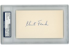 Clint Frank Autographed/Signed Yale Bulldogs Index Card Slabbed PSA 54895