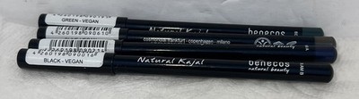 4pk Colour Different -Benecos Eyeliner Colour Black/Olive/green/Blue