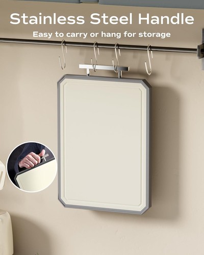 Tabla de cortar de acero inoxidable SNOWCLAD, doble cara 16" L x 11" W, mixta - Imagen 5 de 7
