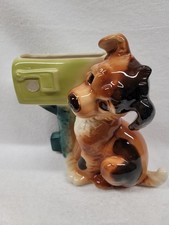 7 3/4" DOG & MAILBOX PLANTER BY ROYAL COPLEY, ROYAL WINDSOR