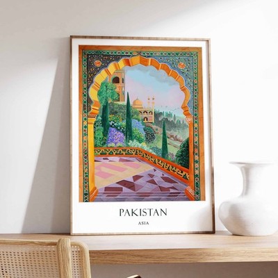 6_Pakistan Poster, Islamisches Dekor, Islamische Kunst, Nahostkunst, Pakistan Geschenk