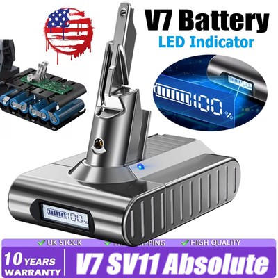 9500mAh 21.6V Replacement Battery for Dyson V7 Animal SV11 Motorhead LED Display