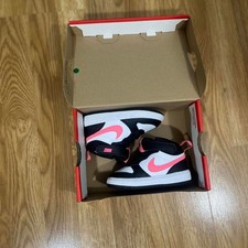 Nike Court Borough Mid 2 Toddler Sneakers Black White Pink 6C