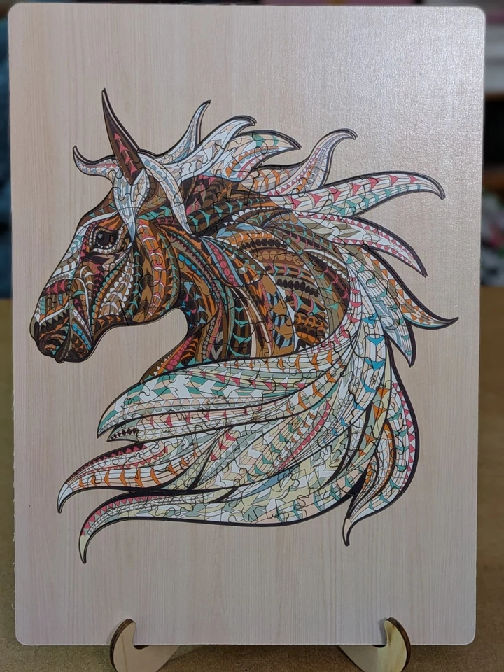 Horse Shaped Wooden Jigsaw Puzzle - 124 Piece - Complete - Animal Shape Puzzle - Image 2 of 4