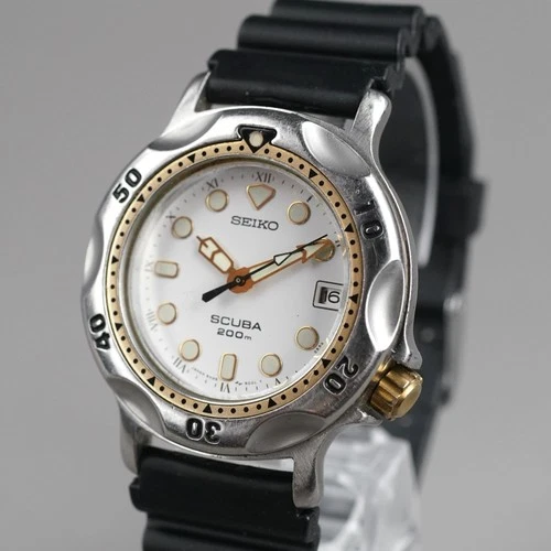 SEIKO Diver SCUBA 200m 5H25-6000 Men's 40mm Watch Vintage New Battery New Band