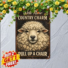 Funny Cow Sweet Cheeks Greeting Poster Tin Sign Bathroom Cattle Metal Plaque
