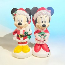 DISNEY GEMMY CHRISTMAS MICKEY  MINNIE LIGHTED BLOW MOLD YARD DECOR SET/2 NEW 