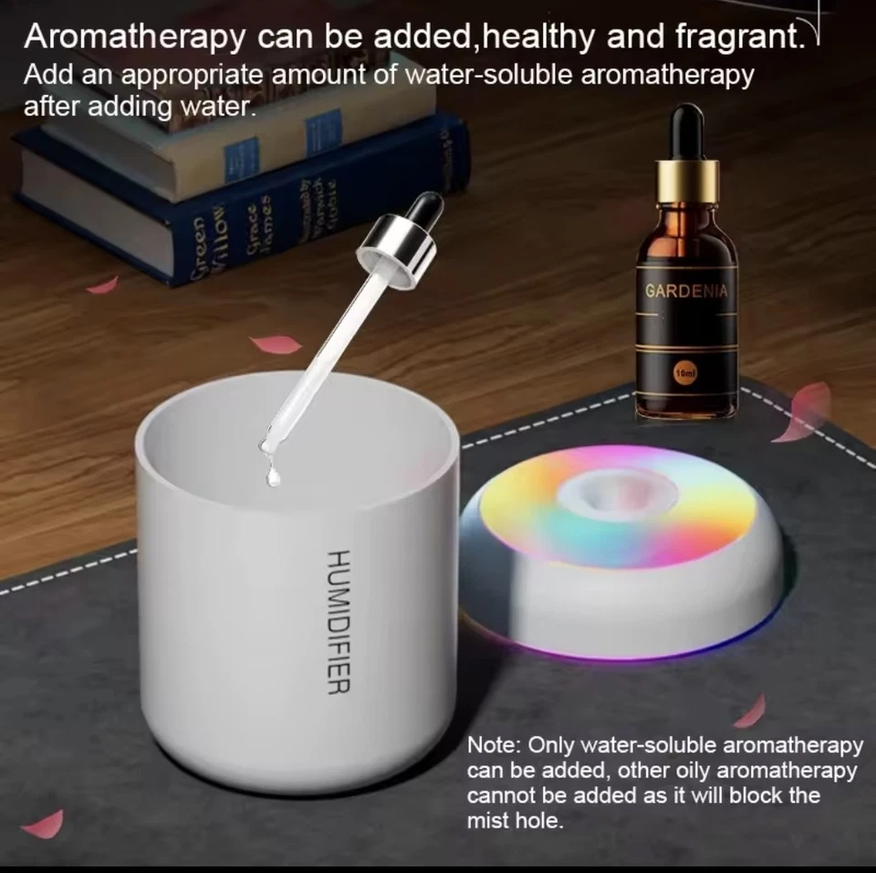 7LED Ultrasonic Humidifier Cool Air Diffuser Purifier Home Office Room Portable - Image 3 of 4