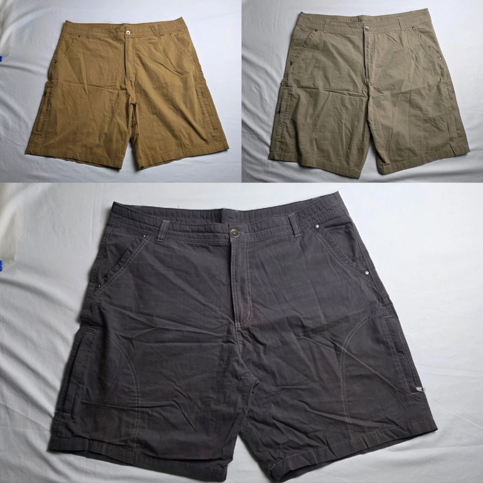 Pacific Trail Quick Dry Hiking Short Set Of 3 Men 42x9 Side Zip Pockets Gorpcore