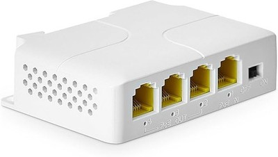 YuLinca 4 Port Gigabit PoE Extender mit 1 In 3 Out, IEEE 802.3 af/at 30W Repeate
