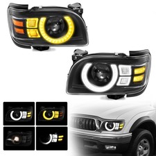 Led Drl Turn Signal Headlights For 2001-2004 Toyota Tacoma Halogen Projector Lr