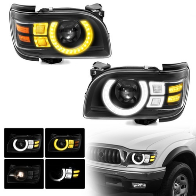 #ad LED DRL Turn Signal Headlights For 2001 2004 Toyota Tacoma Halogen Projector LR $299.99
