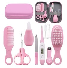 Newborn Baby Grooming Kit &ndash; Nail, Hair & Thermometer Care Set &ndash; Pink Baby Gift