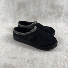UGG Tasman Black Suede Slip On Slippers Shearling Lined Comfort - Men  s Size 12
