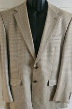 Ralph Lauren 100 Silk Golden Check Houndstooth Sz 42L Mens Relaxed Fit Blazer