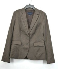 Banana Republic Womens Gray Notch Lapel 2-Button Flap Pocket Bussiness Blazer 8