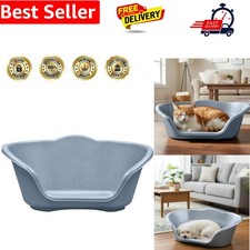 Small Silver Plastic Dog Bed/Cat Bed Basket Heavy Duty Made In U.K