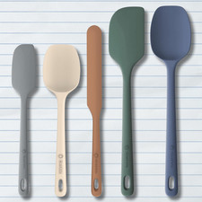 5 Pieces Silicone Spatula Set, Food Grade Rubber Spatula, Upgrade Strong Handle