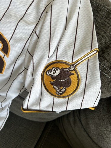 Nike Authentic San Diego Padres Baseball Pinstripe Jersey with Patch Men’s Sz: M - Picture 3 of 5
