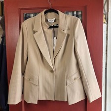 Per se by Carlisle Tan Pinstriped Long Sleeve...
