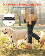 Rope Dog Leash, 6ft Heavy Duty Dog Leash with Comfortable Padded Handle, Black 