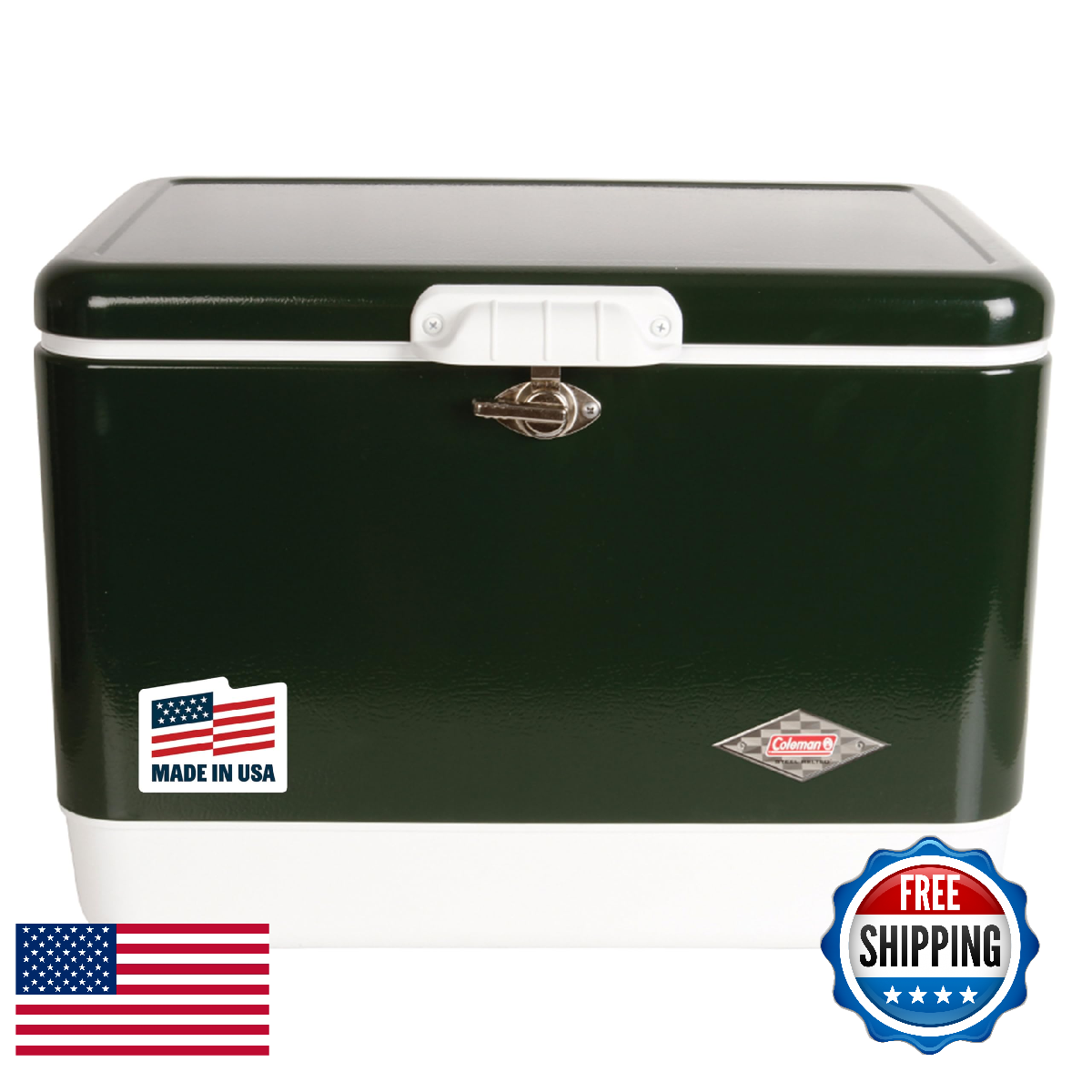 Coleman Vintage 54qt Steel Belted Cooler Keeps Ice Up to 4 Days 85 