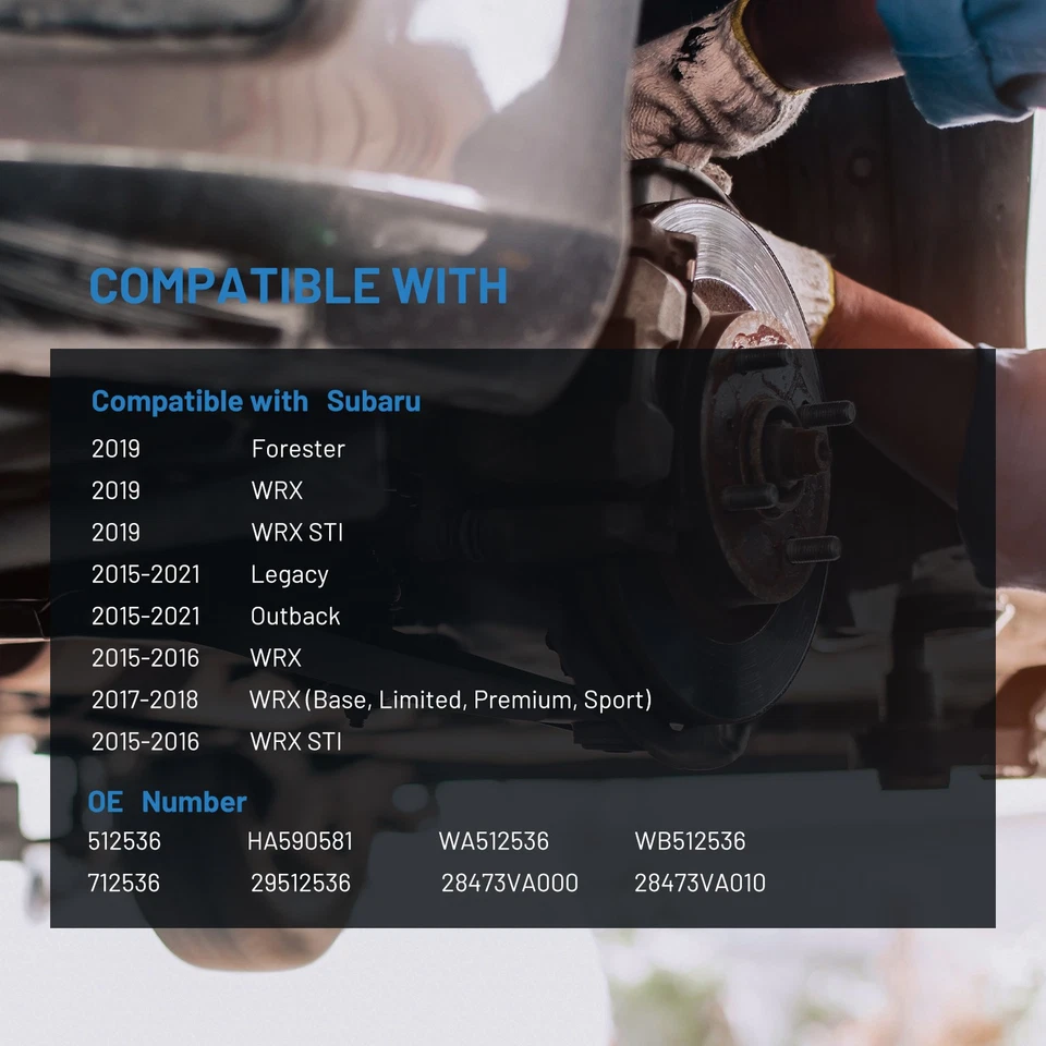 Conjunto de par de cojinetes y bujes de rueda trasera para Subaru WRX 2015-2019 2,0 L 512536 Foto 2 de 4